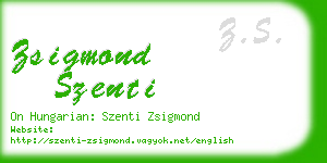 zsigmond szenti business card